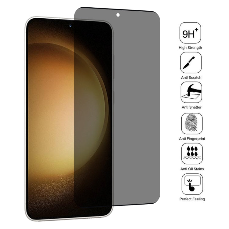 For Samsung Galaxy S23+ 5G 3D Curved Edge Privacy Tempered Glass Film, Not Support Unlock