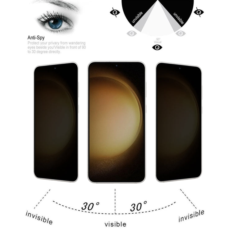 For Samsung Galaxy S23+ 5G 3D Curved Edge Privacy Tempered Glass Film, Not Support Unlock