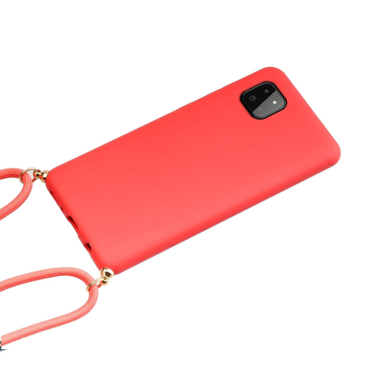 For Samsung Galaxy A22 5G Wheat Straw Material + TPU Phone Case with Lanyard