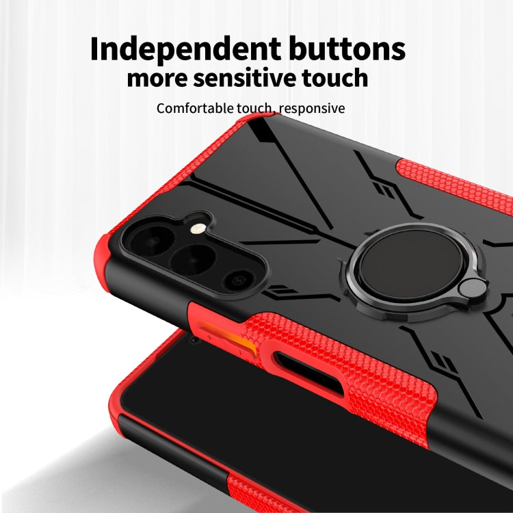 For Tecno Pova Neo 2 Armor Bear Shockproof PC + TPU Phone Case with Ring