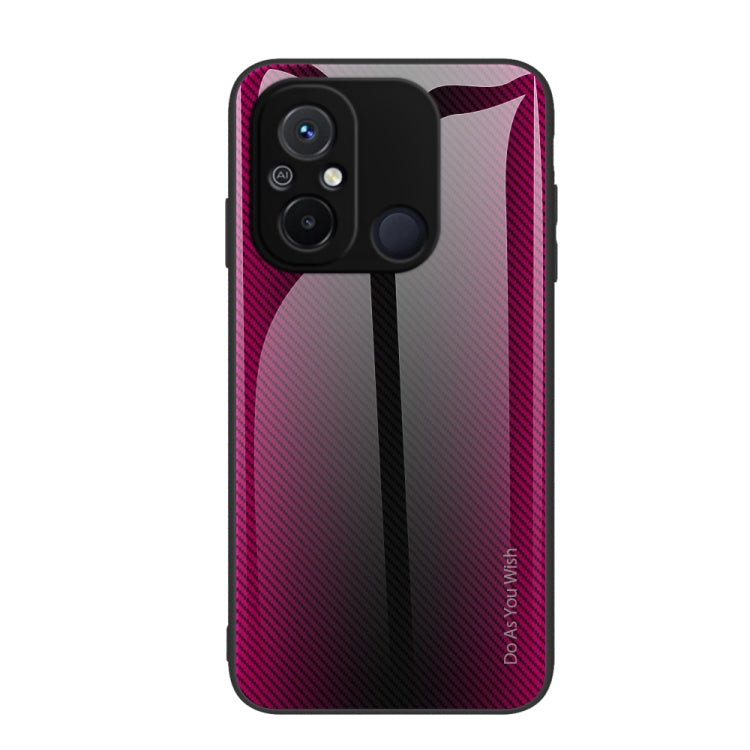 For Xiaomi Redmi 12C Texture Gradient Glass TPU Phone Case