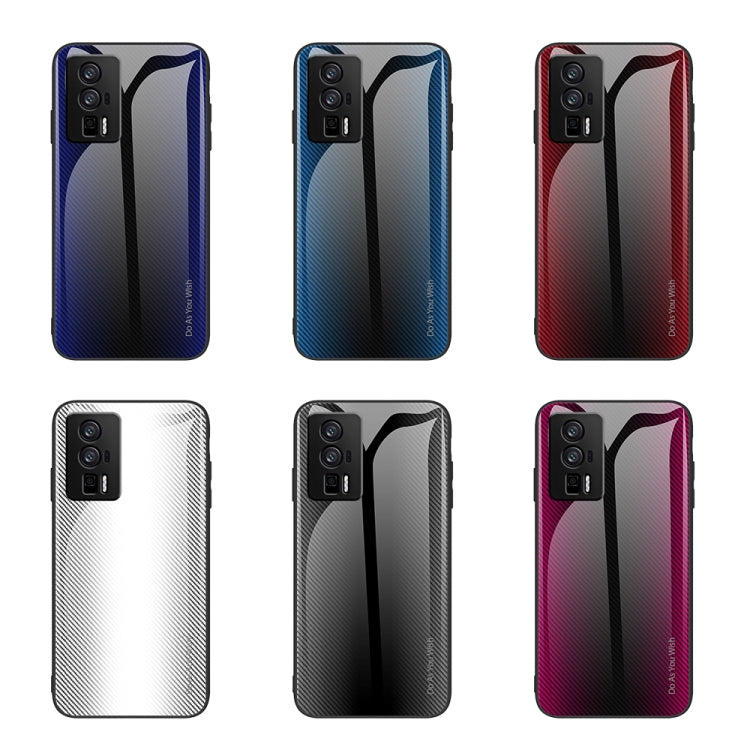 For Xiaomi Redmi K60/K60 Pro Texture Gradient Glass TPU Phone Case