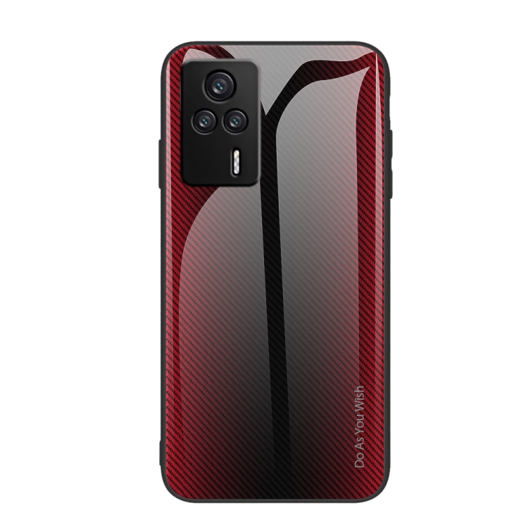 For Xiaomi Redmi K60E Texture Gradient Glass TPU Phone Case