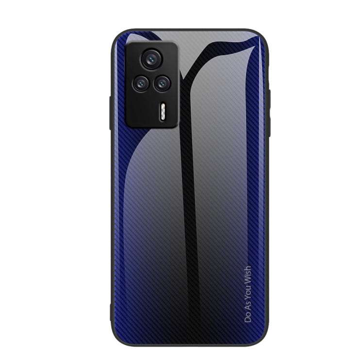 For Xiaomi Redmi K60E Texture Gradient Glass TPU Phone Case