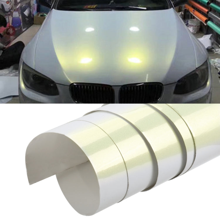 1.52 x 0.5m Auto Car Decorative Wrap Film Diamond White Discoloration PVC Body Changing Color Film