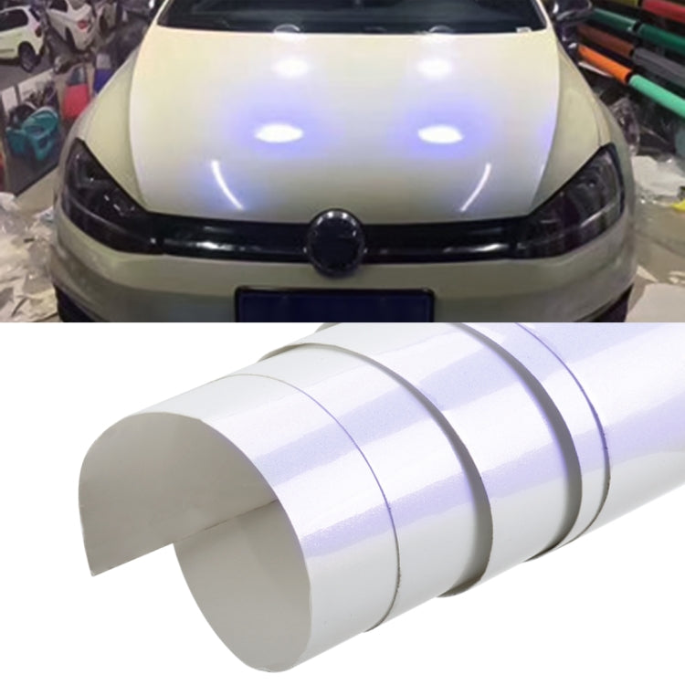 8 x 0.5m Auto Car Decorative Wrap Film Diamond White Discoloration PVC Body Changing Color Film
