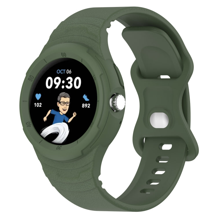 For Google Pixel Watch Leather Texture Silicone Integrated Watch Band