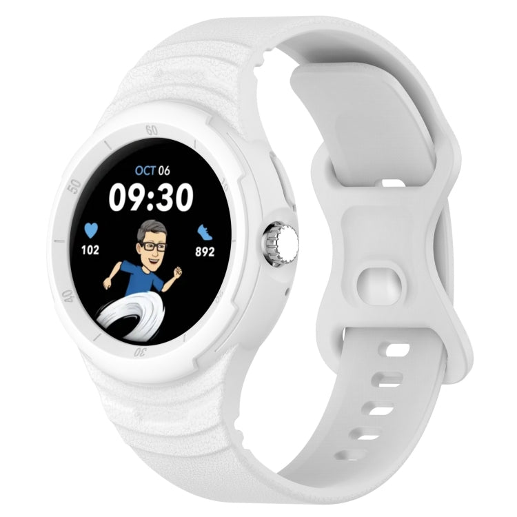 For Google Pixel Watch Leather Texture Silicone Integrated Watch Band