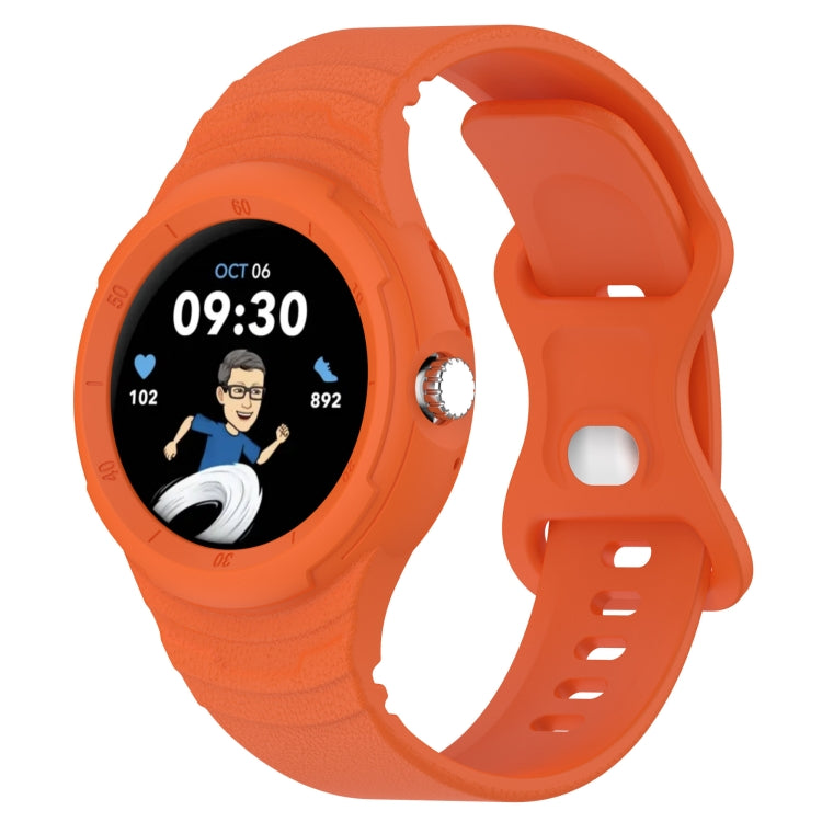 For Google Pixel Watch Leather Texture Silicone Integrated Watch Band