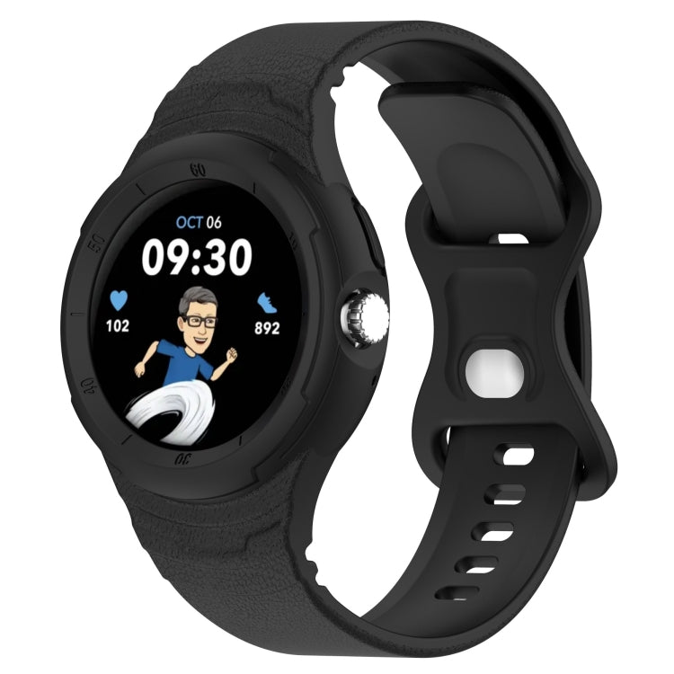 For Google Pixel Watch Leather Texture Silicone Integrated Watch Band