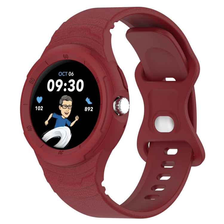 For Google Pixel Watch Leather Texture Silicone Integrated Watch Band