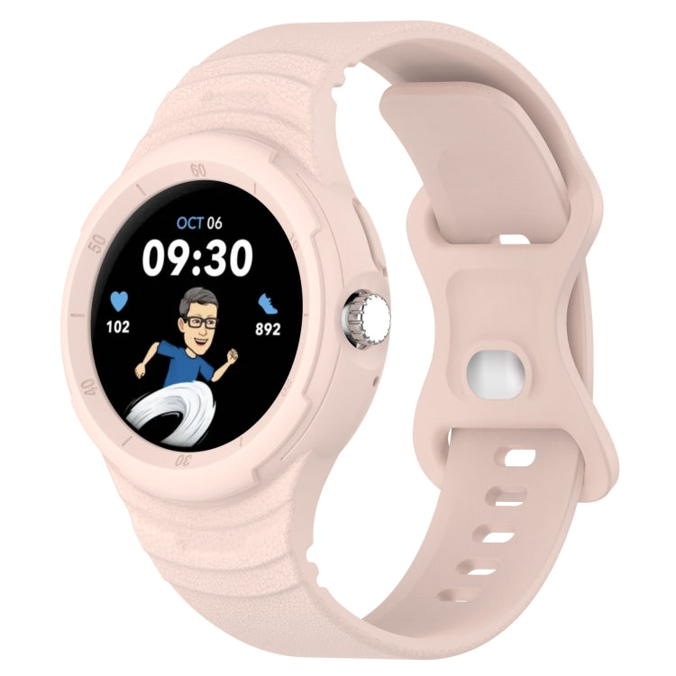 For Google Pixel Watch Leather Texture Silicone Integrated Watch Band
