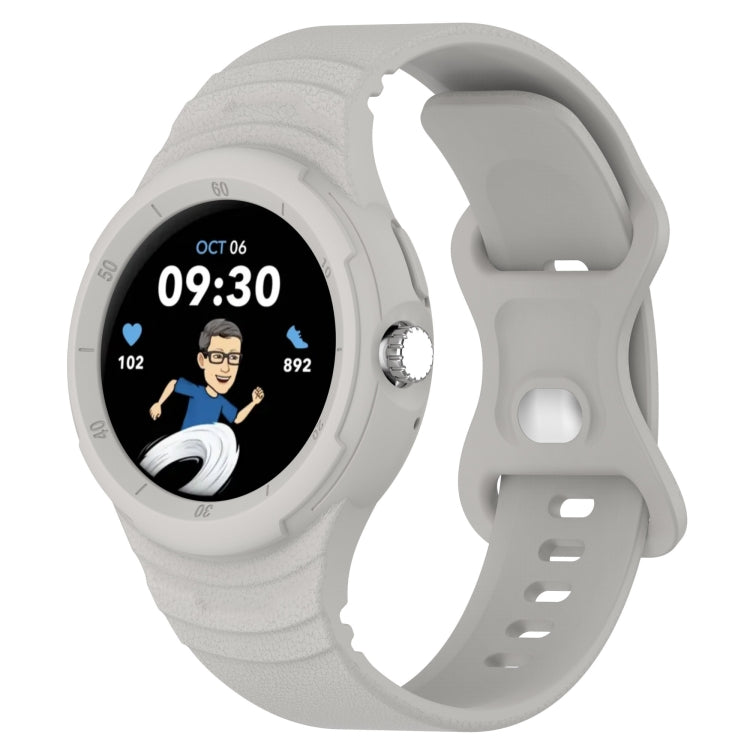 For Google Pixel Watch Leather Texture Silicone Integrated Watch Band