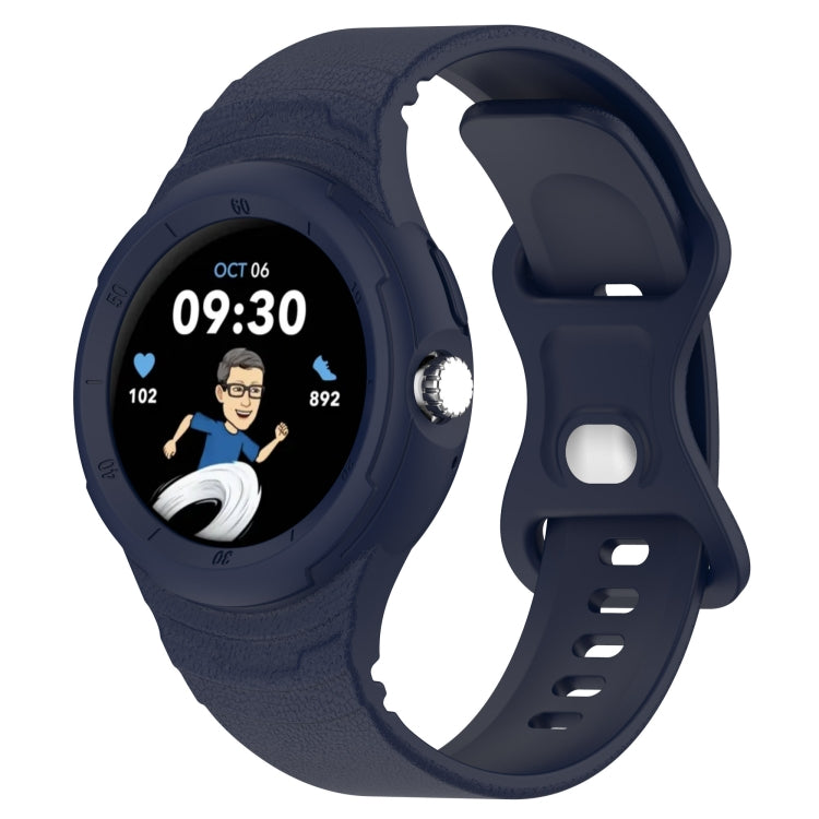 For Google Pixel Watch Leather Texture Silicone Integrated Watch Band