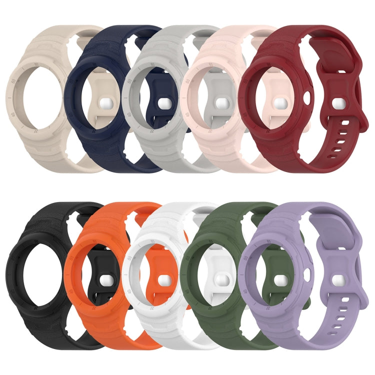 For Google Pixel Watch Leather Texture Silicone Integrated Watch Band