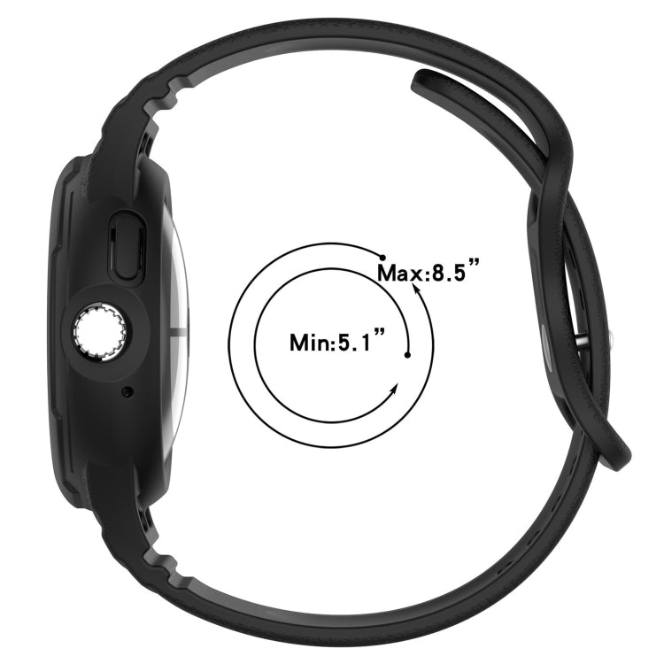 For Google Pixel Watch Leather Texture Silicone Integrated Watch Band
