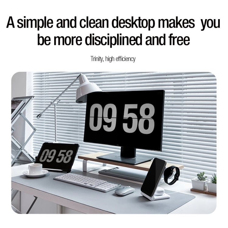 NILLKIN 3 in 1 Wireless Charger with Xiaomi S1 Pro Watch Charger, Plug Type:EU Plug(White)