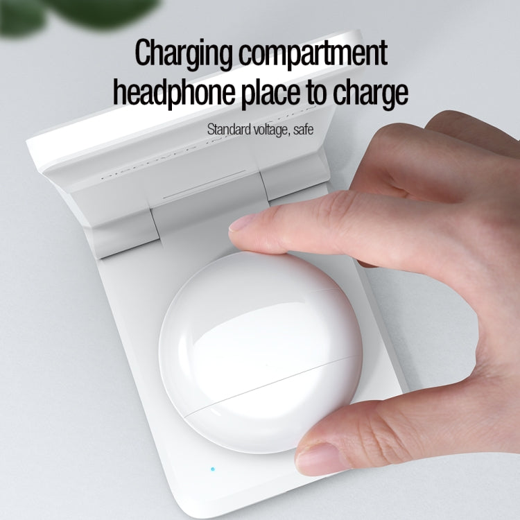 NILLKIN 3 in 1 Wireless Charger with Xiaomi S1 Pro Watch Charger, Plug Type:EU Plug(White)