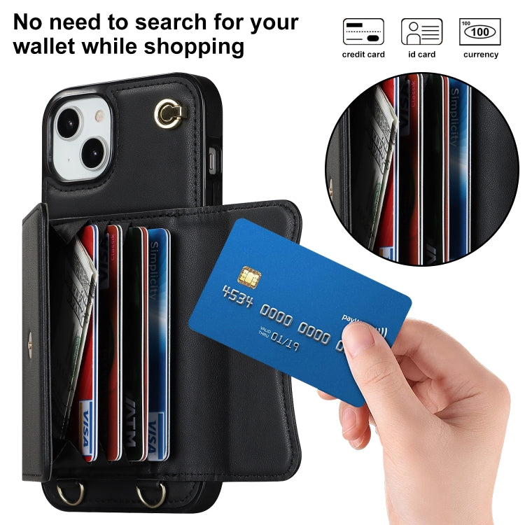 For iPhone 14 / 13 RFID Card Slot Phone Case with Long Lanyard