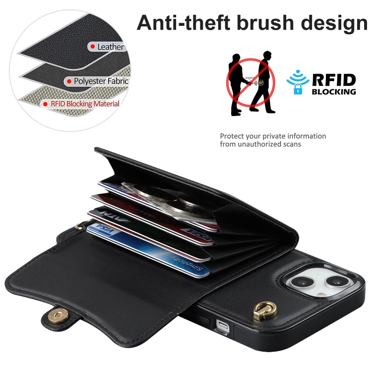 For iPhone 14 / 13 RFID Card Slot Phone Case with Long Lanyard
