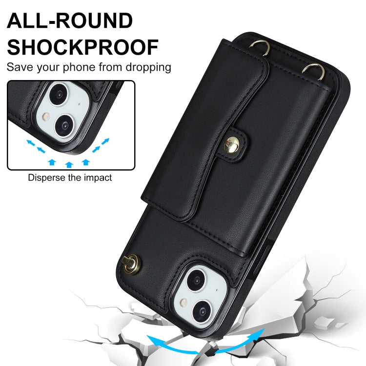 For iPhone 14 / 13 RFID Card Slot Phone Case with Long Lanyard