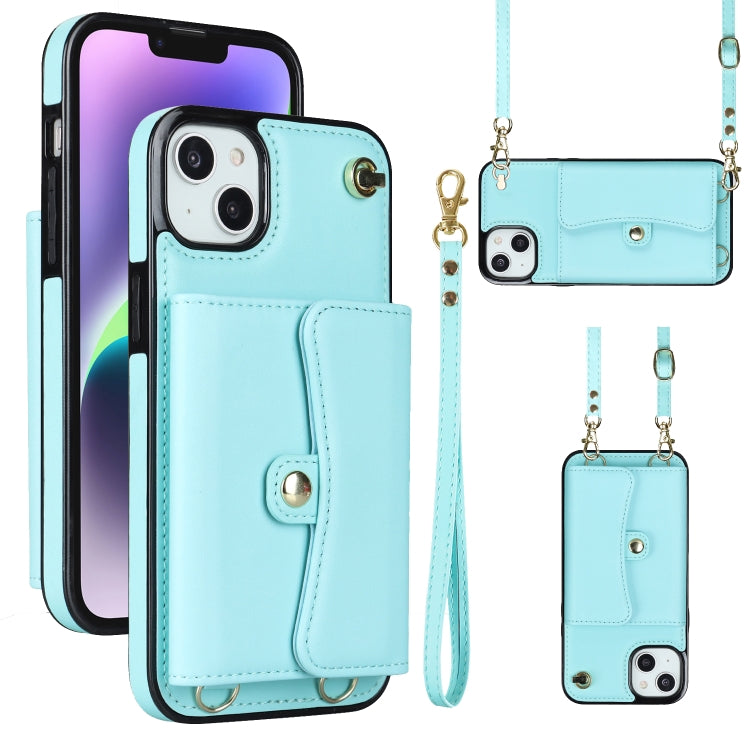 For iPhone 14 / 13 RFID Card Slot Phone Case with Long Lanyard
