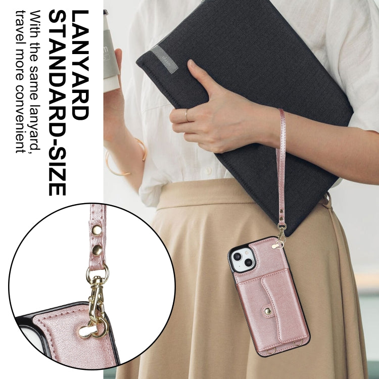 For iPhone 14 / 13 RFID Card Slot Phone Case with Long Lanyard
