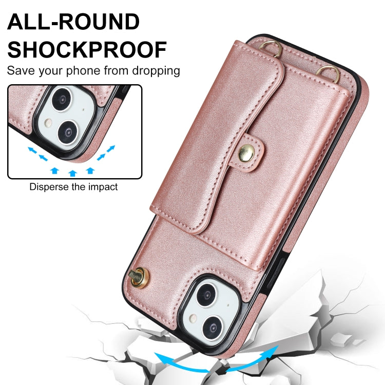 For iPhone 14 / 13 RFID Card Slot Phone Case with Long Lanyard