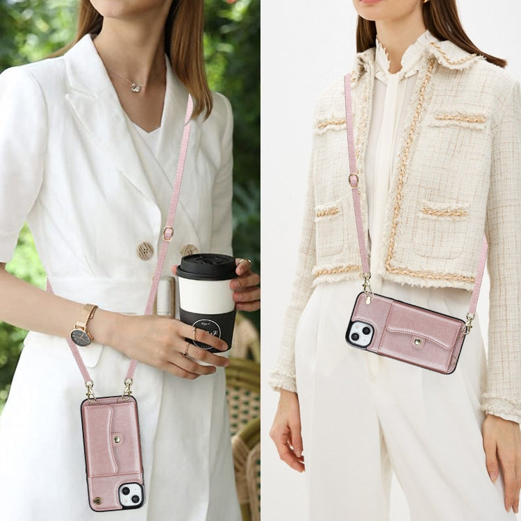 For iPhone 14 / 13 RFID Card Slot Phone Case with Long Lanyard