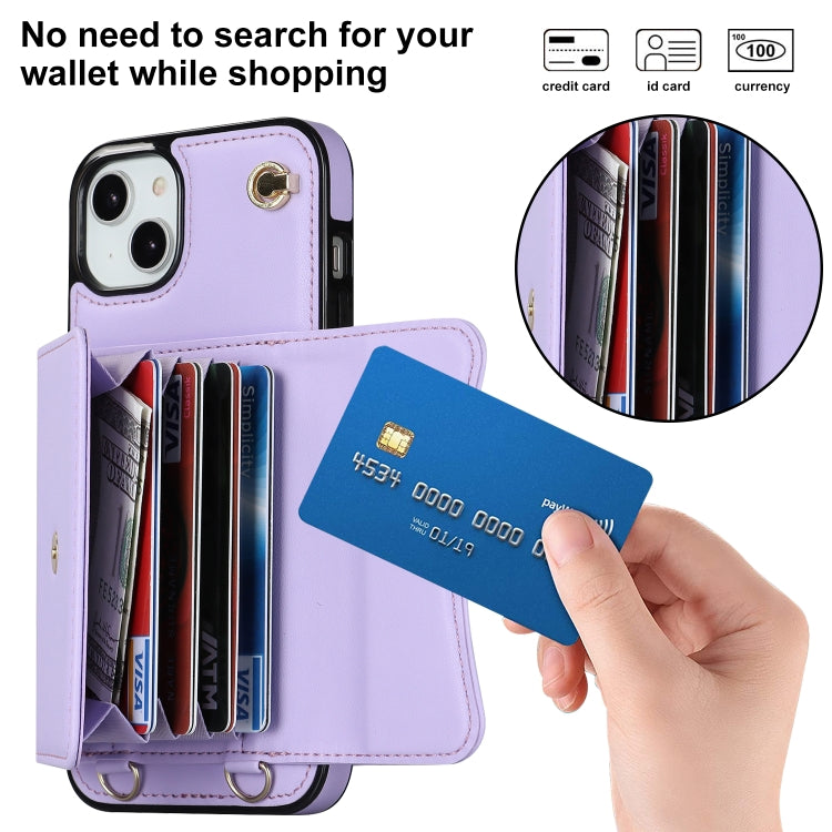 For iPhone 14 / 13 RFID Card Slot Phone Case with Long Lanyard