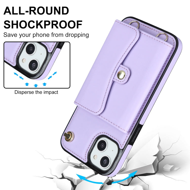 For iPhone 14 / 13 RFID Card Slot Phone Case with Long Lanyard