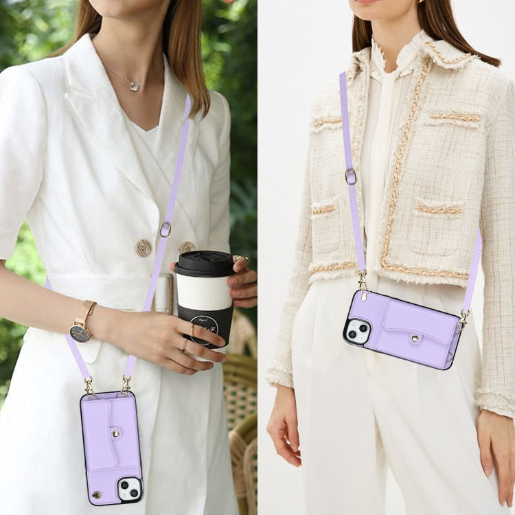 For iPhone 14 / 13 RFID Card Slot Phone Case with Long Lanyard