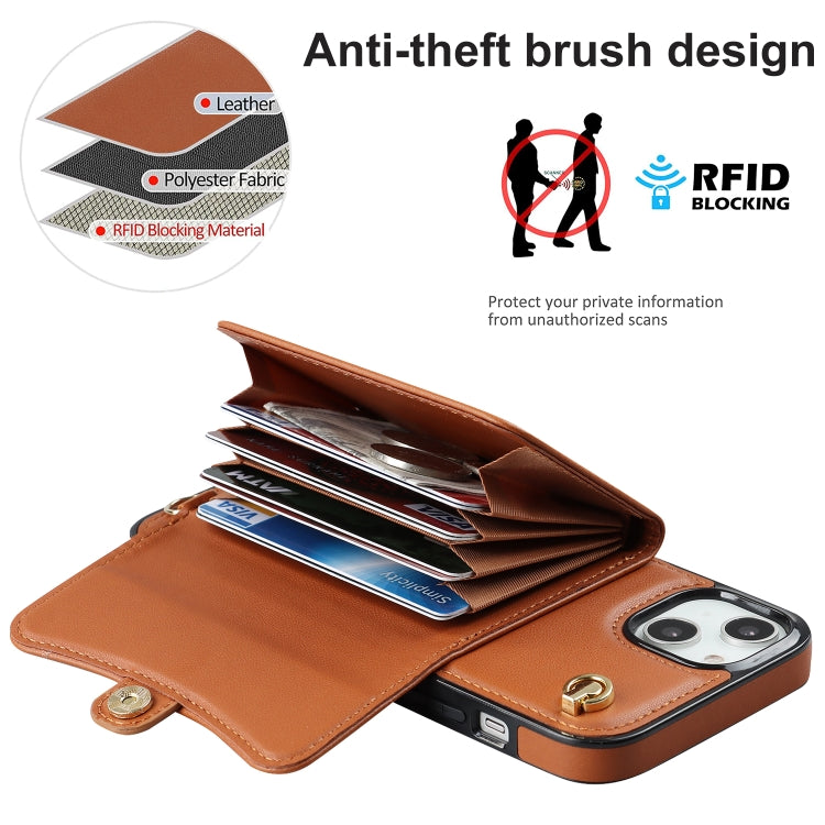 For iPhone 14 / 13 RFID Card Slot Phone Case with Long Lanyard