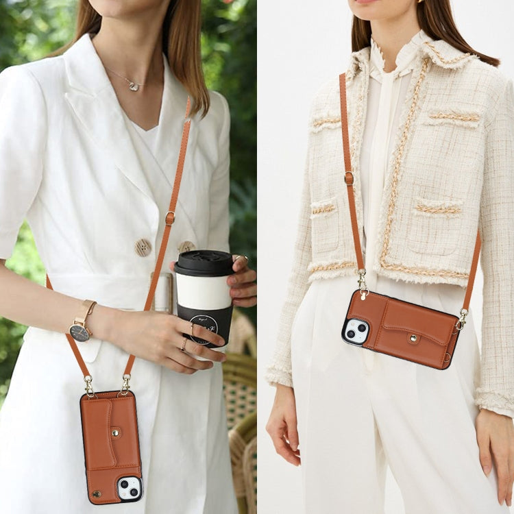 For iPhone 14 / 13 RFID Card Slot Phone Case with Long Lanyard