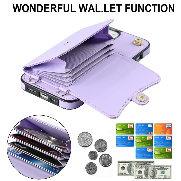 For iPhone 14 Plus RFID Card Slot Phone Case with Long Lanyard