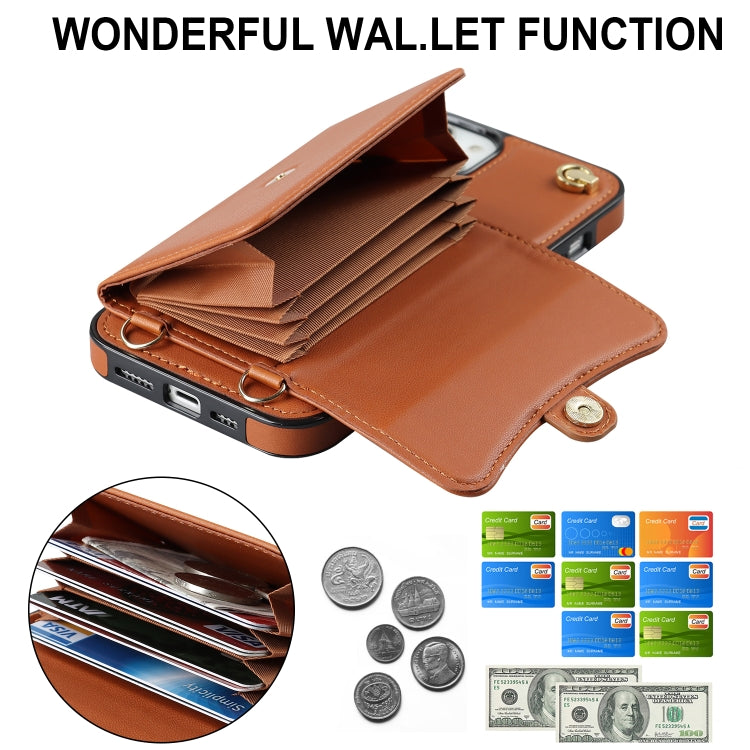 For iPhone 14 Plus RFID Card Slot Phone Case with Long Lanyard