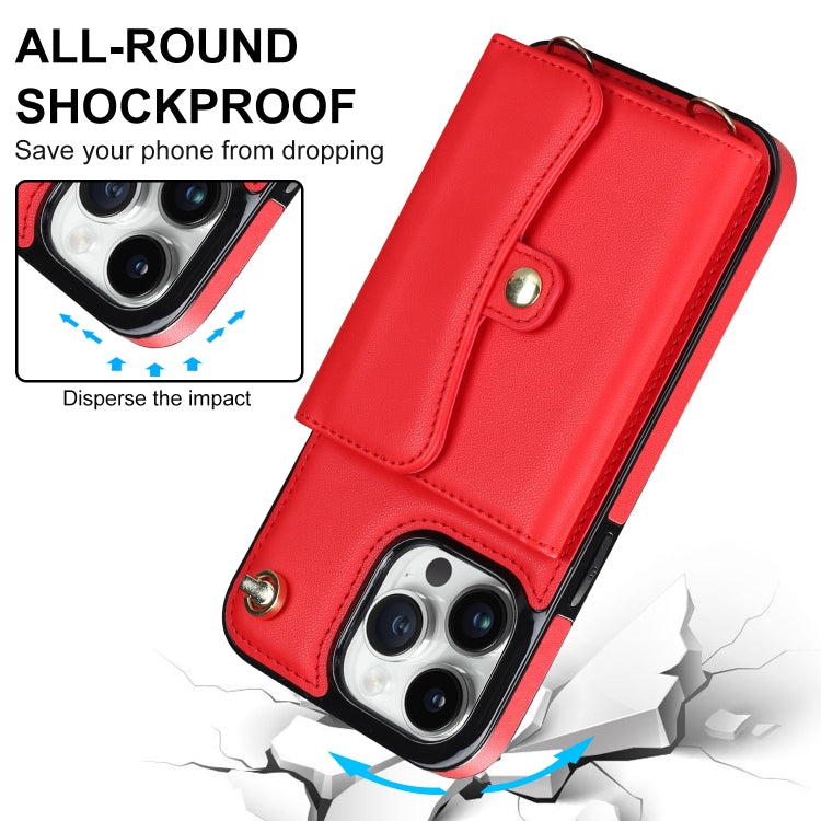 For iPhone 14 Pro RFID Card Slot Phone Case with Long Lanyard