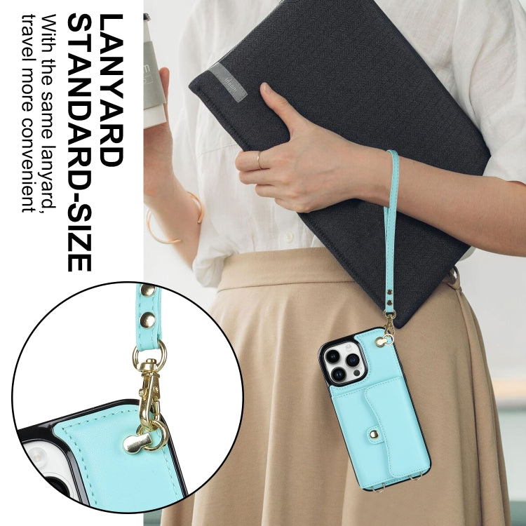 For iPhone 14 Pro RFID Card Slot Phone Case with Long Lanyard