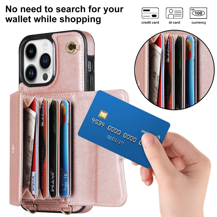 For iPhone 14 Pro Max RFID Card Slot Phone Case with Long Lanyard