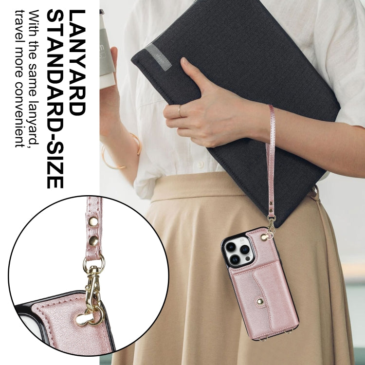 For iPhone 14 Pro Max RFID Card Slot Phone Case with Long Lanyard