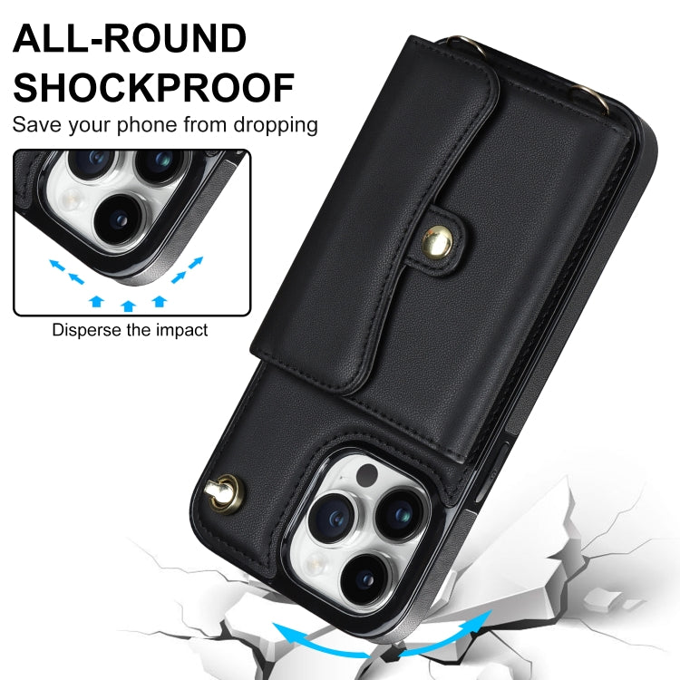 For iPhone 13 Pro Max RFID Card Slot Phone Case with Long Lanyard