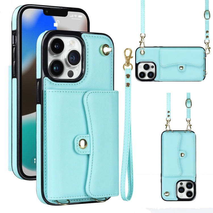 For iPhone 13 Pro Max RFID Card Slot Phone Case with Long Lanyard