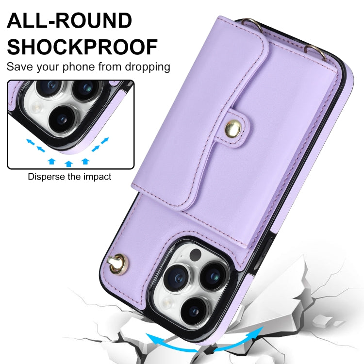 For iPhone 13 Pro Max RFID Card Slot Phone Case with Long Lanyard