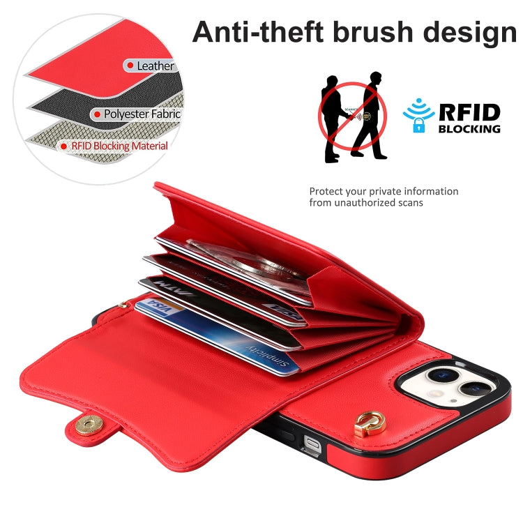 For iPhone 12 RFID Card Slot Phone Case with Long Lanyard