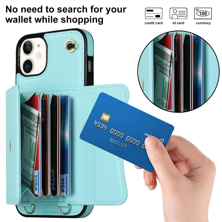 For iPhone 12 RFID Card Slot Phone Case with Long Lanyard