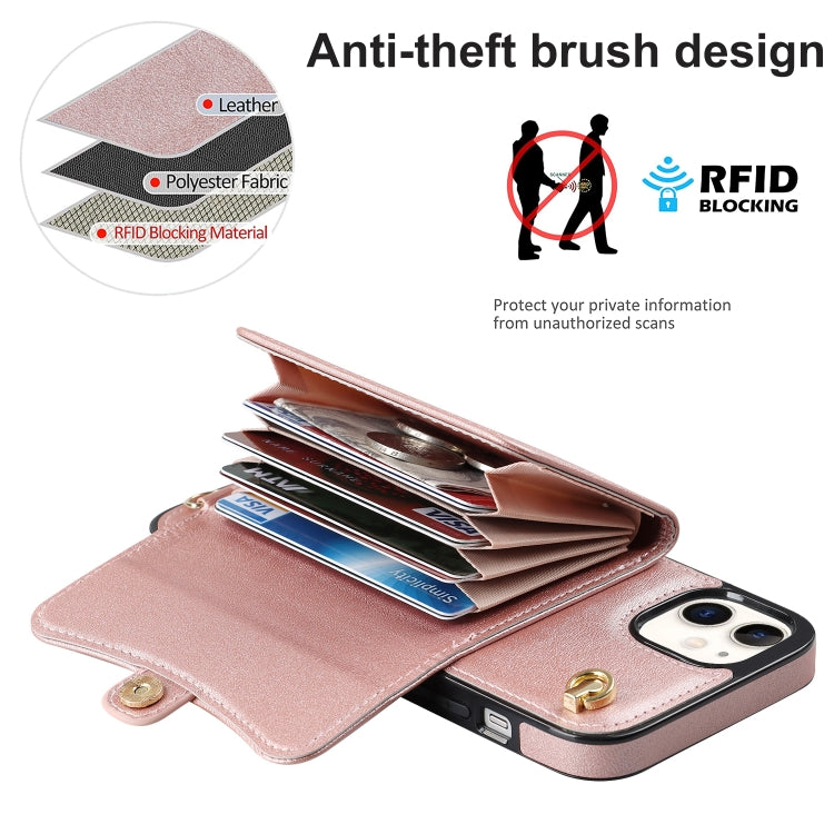 For iPhone 12 RFID Card Slot Phone Case with Long Lanyard