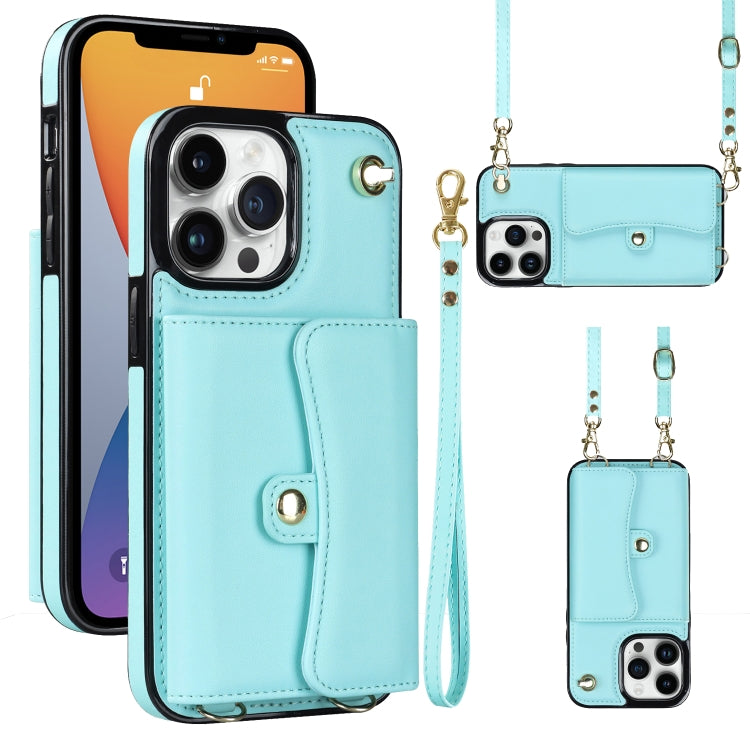 For iPhone 12 Pro RFID Card Slot Phone Case with Long Lanyard