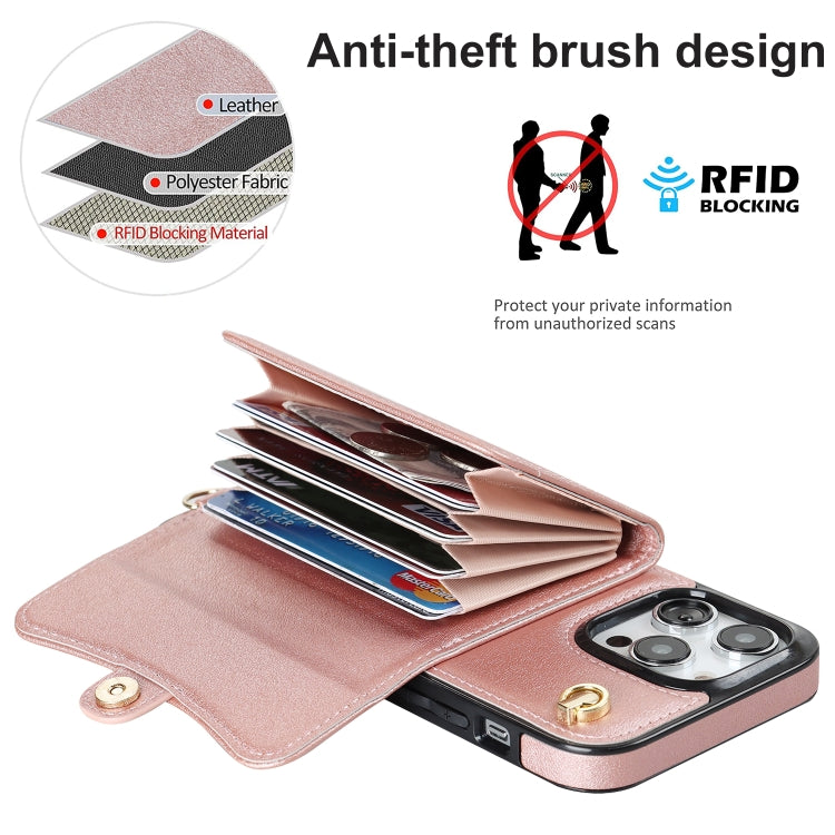 For iPhone 12 Pro RFID Card Slot Phone Case with Long Lanyard