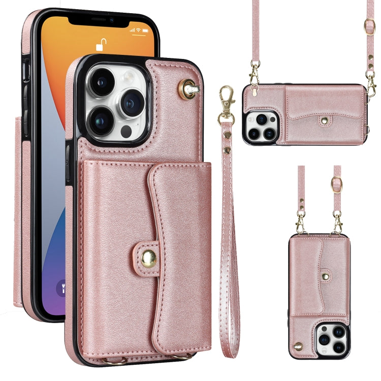 For iPhone 12 Pro Max RFID Card Slot Phone Case with Long Lanyard