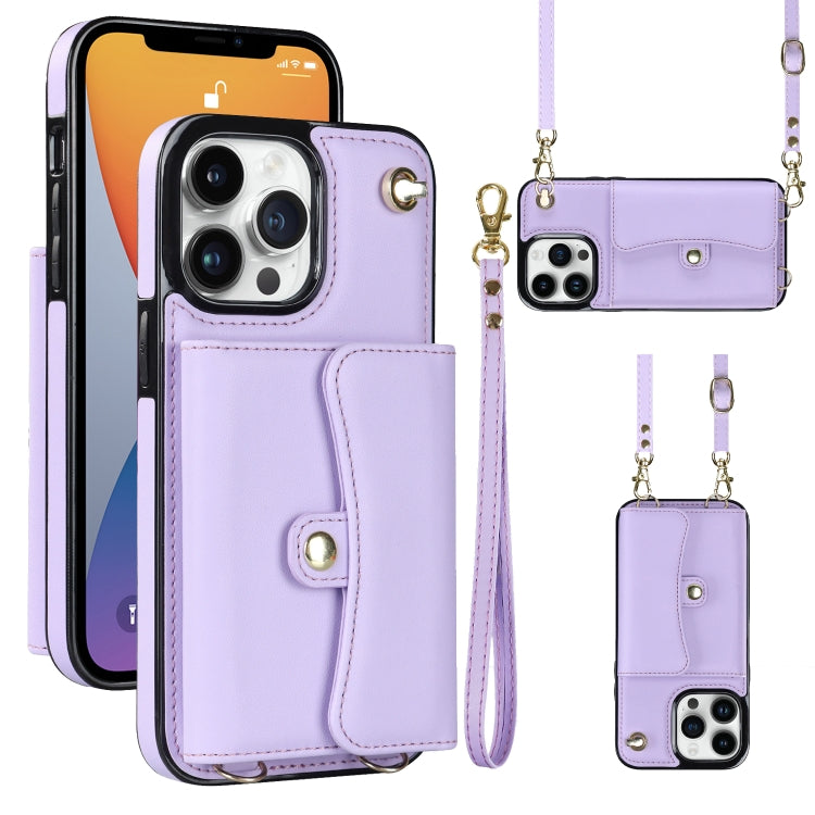 For iPhone 12 Pro Max RFID Card Slot Phone Case with Long Lanyard